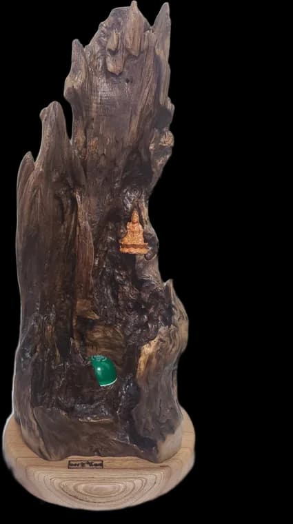 Flame of the Root — root-wood sculpture by Teho Halbae